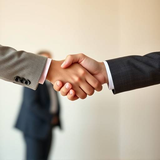 Una persona estrechando la mano en señal de acuerdo, representando el contacto y la colaboración.